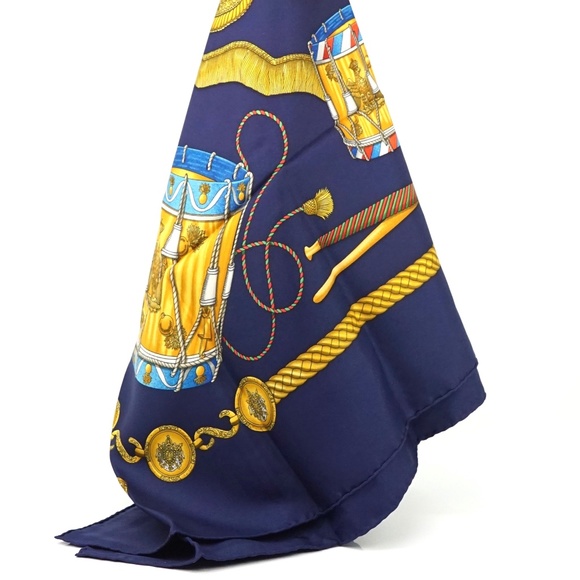 Hermes Accessories - Auth Hermes Paris Silk Scarf Les Tambours #956H10